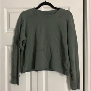 Aerie Cropped Crew Neck Sweatshirt